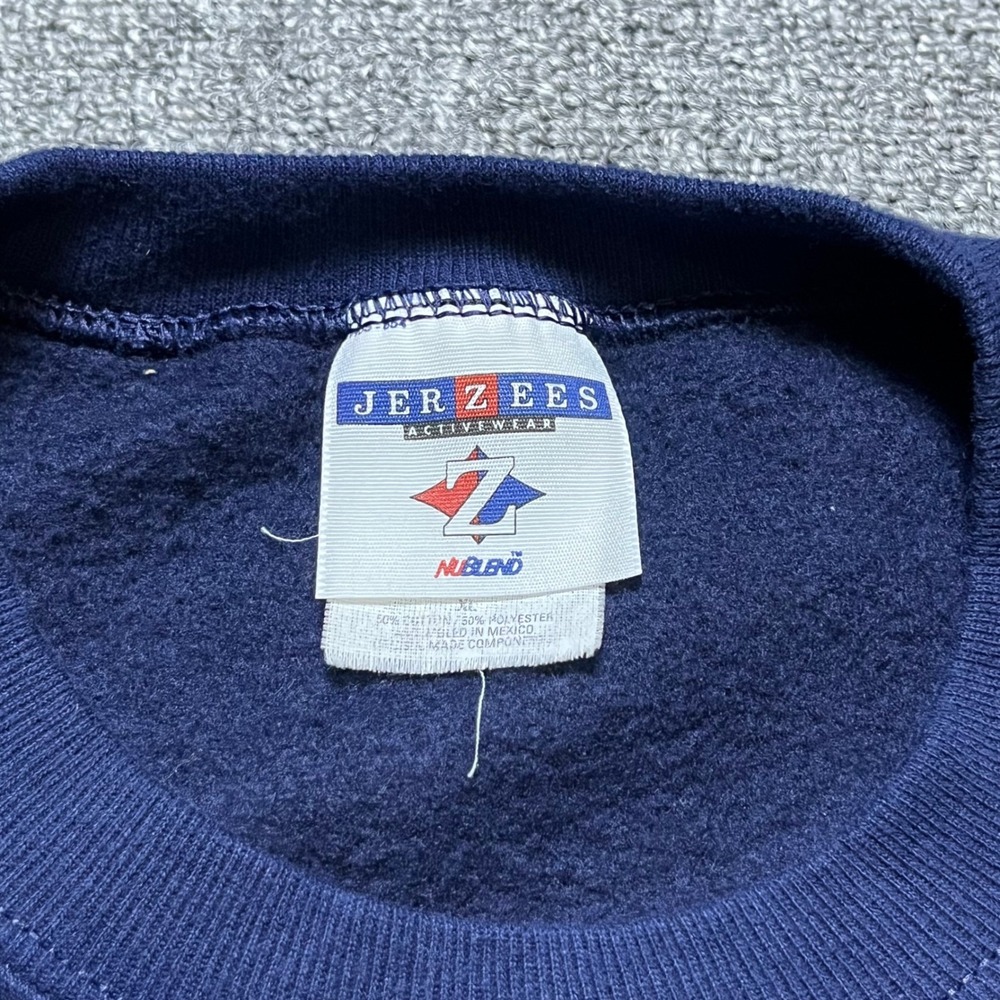 Vintage Jerzees Sweatshirt XL Navy Blue Rottweiler Dog Graphic Pullover 90s - Picture 3 of 7